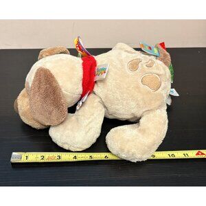 Taggies Signature Collection Buddy Dog Plush Toy Multicolored Tags Tan Brown